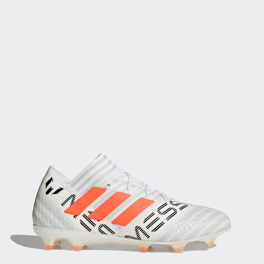 Adidas Nemeziz Messi 17.1 Firm Ground - ποδοσφαιρικα παπουτσια ανδρικα - Ασπρα/Πορτοκαλι/Γκρι,Μέγεθο